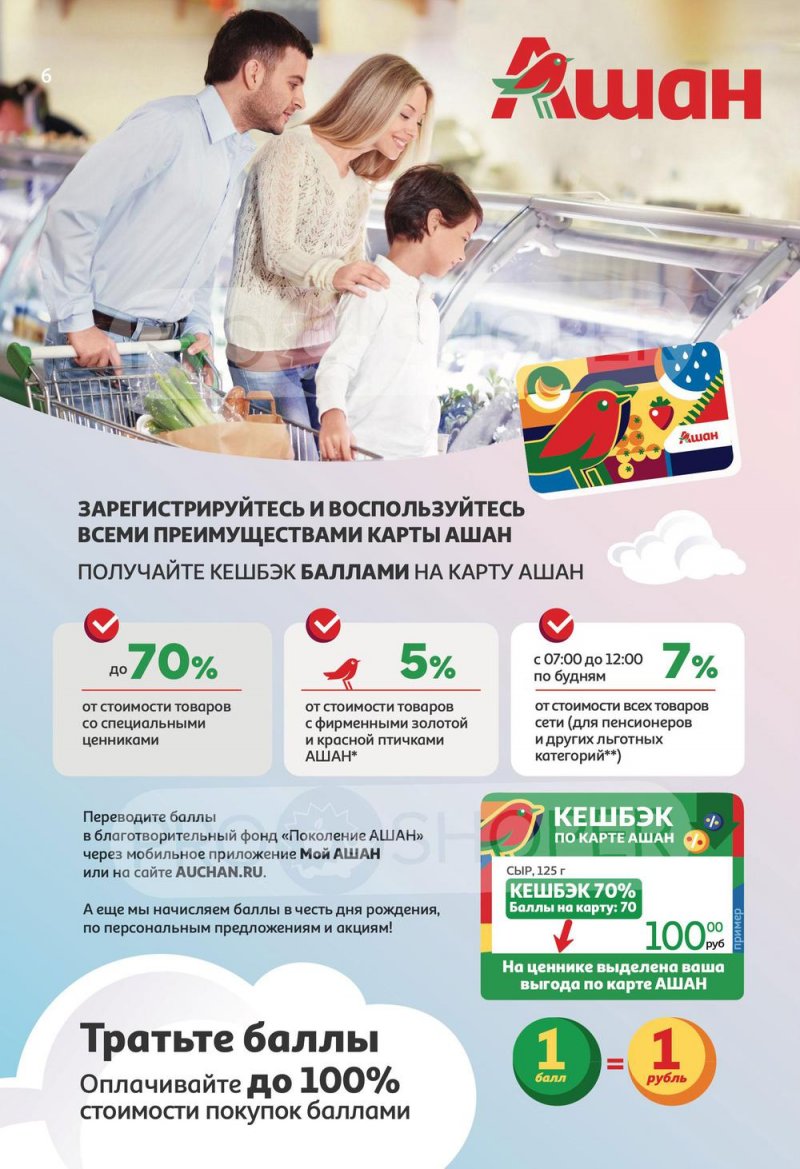 Акции АШАН «Тысячи товаров с кешбэком до 70%» с 14 по 27 апреля 2022 года страница 6