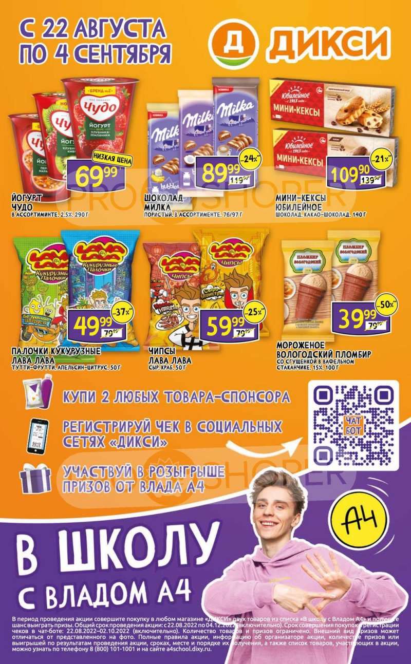 Каталог Дикси «В школу с Владом А4» с 22 августа по 4 сентября 2022 ...